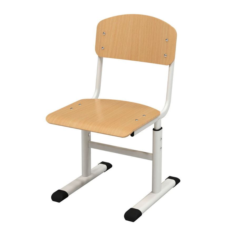 Стілець Т-подібний на плоскоовальній трубі, з покриттям HPL,№3-6, регулюється на ростові групи,АЛМАНТ,385х475х(700-820) мм.